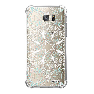 Evetane Coque Samsung Galaxy S7 anti-choc souple angles renforcés transparente Motif Mandala Turquoise