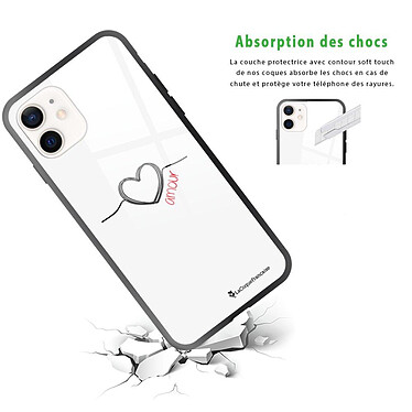 Avis LaCoqueFrançaise Coque iPhone 12 Mini Coque Soft Touch Glossy Coeur Noir Amour Design