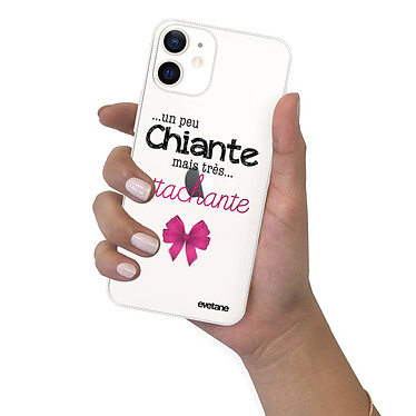 Evetane Coque iPhone 12 mini silicone transparente Motif Un peu chiante tres attachante ultra resistant pas cher