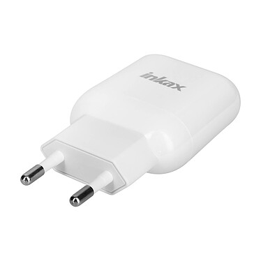 Inkax Chargeur secteur 2x ports USB 2.1A + 1.0A Recharge Rapide  Blanc pas cher