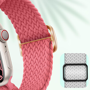 Avis Avizar Bracelet pour Apple Watch 41mm et 40mm et 38 mm Nylon Tressé Ajustable par Boucle Métallique  rose