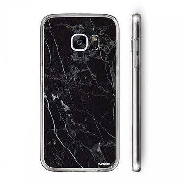 Evetane Coque Samsung Galaxy S7 Edge 360 intégrale transparente Motif Marbre noir Tendance pas cher
