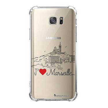 LaCoqueFrançaise Coque Samsung Galaxy S7 anti-choc souple angles renforcés transparente Motif J'aime Marseille