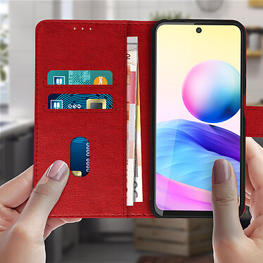 Avis Avizar Étui pour Xiaomi Redmi Note 10 5G Clapet Portefeuille Support Vidéo  Rouge