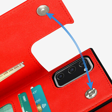 Avizar Coque Cordon Samsung Galaxy S20 FE avec Porte-cartes Support Vidéo Lanière rouge pas cher