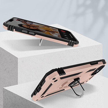 Avis Avizar Coque pour iPhone 15 Plus Antichoc Hybride Bague Support Magnétique  Rose gold