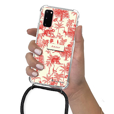 LaCoqueFrançaise Coque cordon Samsung Galaxy S20 Dessin Botanic Amour pas cher