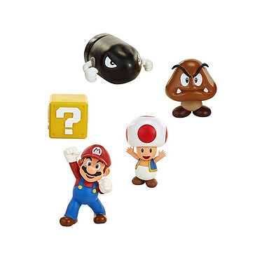 World of Nintendo - Pack 5 figurines Super Mario New  Bros. U Acorn Plains 6 cm