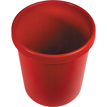 HELIT Corbeille à papier en plastique ronde 30 litres Rouge
