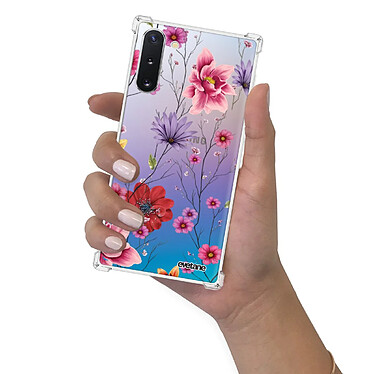 Evetane Coque Samsung Galaxy Note 10 anti-choc souple angles renforcés transparente Motif Fleurs Multicolores pas cher