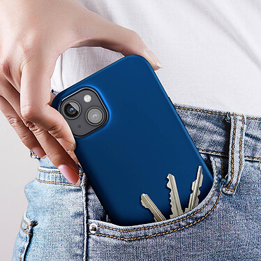 Avis Avizar Coque pour iPhone 15 Plus Silicone Semi-rigide Finition Douce au Toucher Fine  Bleu