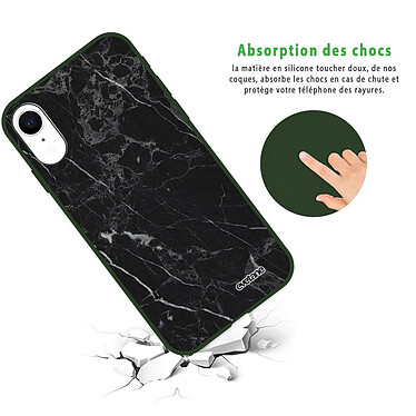 Avis Evetane Coque iPhone Xr Silicone Liquide Douce vert kaki Marbre noir