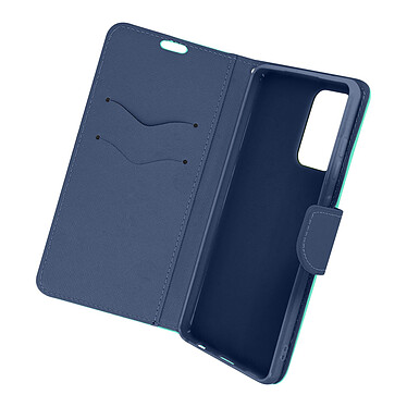 Avizar Housse Samsung Galaxy A72 Porte-carte Support Vidéo Fancy Style turquoise