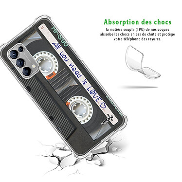 Avis Evetane Coque OPPO Find X3 Lite Silicone antichocs Solides coins renforcés  transparente Motif Cassette