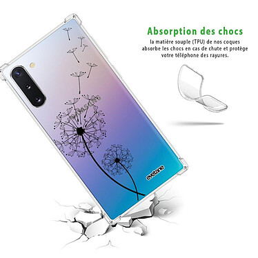Avis Evetane Coque Samsung Galaxy Note 10 anti-choc souple angles renforcés transparente Motif Pissenlit