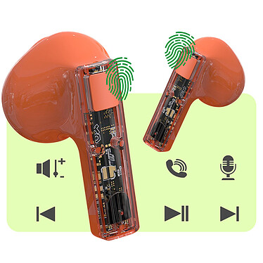 Acheter Écouteurs sans fil Bluetooth Micro Antibruit IPX4 4Smarts SkyBuds Lucid Orange