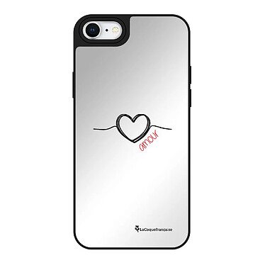 LaCoqueFrançaise Coque iPhone 7/8/ iPhone SE 2020/ 2022 miroir Coeur Noir Amour Design