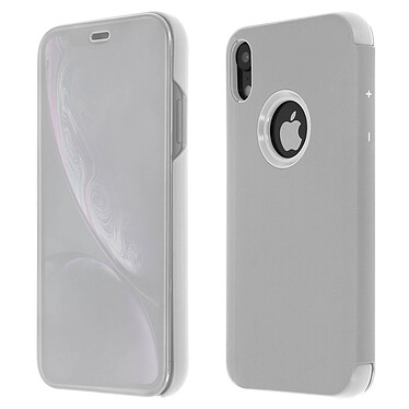 Avizar Housse Apple iPhone XR Etui Folio Miroir Ultra-fine Clapet Translucide - Argent
