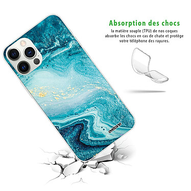 Avis Evetane Coque iPhone 12 Pro Max 360 intégrale transparente Motif Bleu Nacré Marbre Tendance
