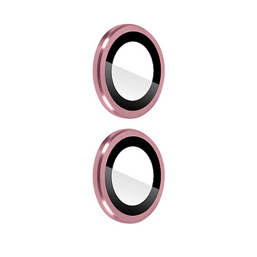Avizar Film caméra pour iPhone 14 et 14 Plus Verre trempé 9H 0.4mm  Transparent Contour rose