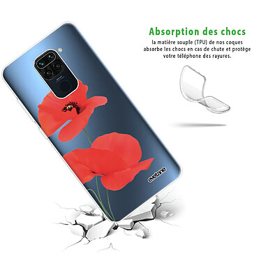 Avis Evetane Coque Xiaomi Redmi Note 9 360 intégrale transparente Motif Coquelicot Tendance