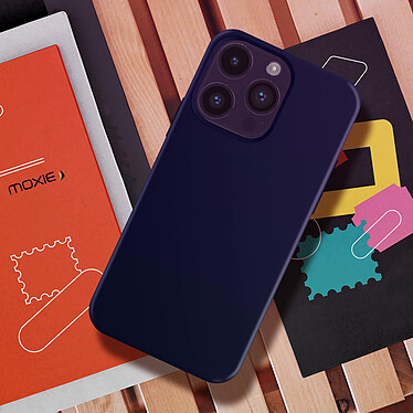 Acheter Moxie Coque pour iPhone 14 Pro Max Hybride Semi-rigide Fine Légère Intérieur Doux  bleu foncé