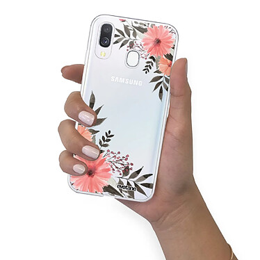 Evetane Coque Samsung Galaxy A40 360 intégrale transparente Motif Fleurs roses Tendance pas cher
