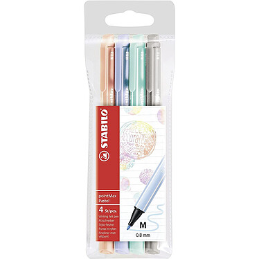 STABILO Pochette de 4 stylos feutres pointMax pointe moyenne 0,8 mm coloris pastel x 5