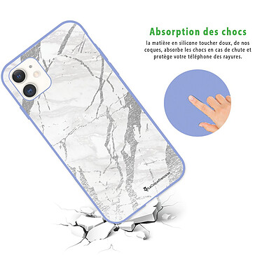Avis LaCoqueFrançaise Coque iPhone 11 Silicone Liquide Douce lilas Marbre gris