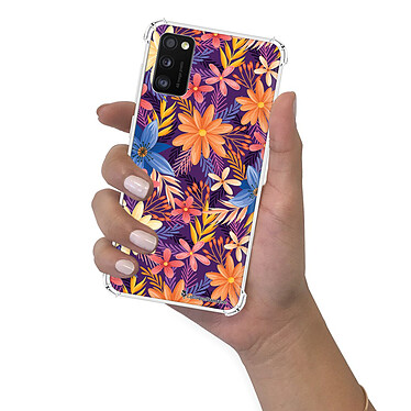 LaCoqueFrançaise Coque Samsung Galaxy A41 anti-choc souple angles renforcés transparente Motif Fleurs violettes et oranges pas cher