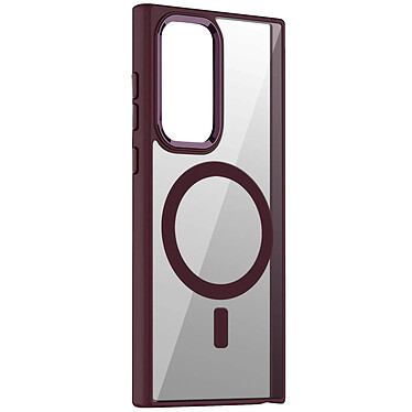 Avizar Coque MagSafe pour Samsung S24 Ultra avec Protection Caméra Verre Bordeaux