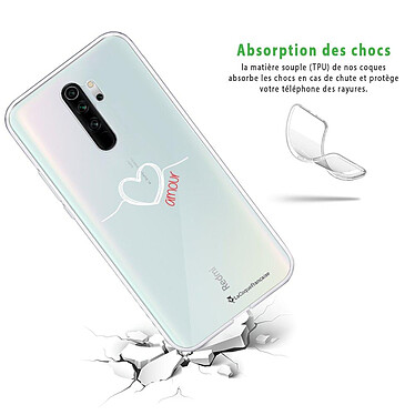 Avis LaCoqueFrançaise Coque Xiaomi Redmi Note 8 Pro 360 intégrale transparente Motif Coeur Blanc Amour Tendance
