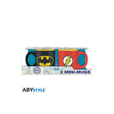 DC COMICS -  Set 2 mini-mugs - 110 ml - Batman & Flash x2