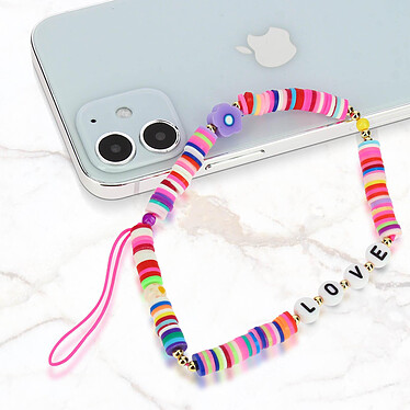 Avizar Bijou de Téléphone Bracelet Collection Lovely 25cm Multicolore pas cher