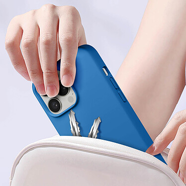 Avis Avizar Coque pour iPhone 15 Pro Silicone Premium Semi rigide Finition Mate Douce  Bleu