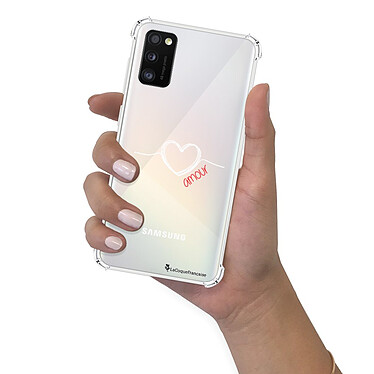 LaCoqueFrançaise Coque Samsung Galaxy A41 anti-choc souple angles renforcés transparente Motif Coeur Blanc Amour pas cher