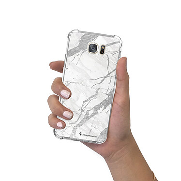 LaCoqueFrançaise Coque Samsung Galaxy S7 anti-choc souple angles renforcés transparente Motif Marbre gris pas cher