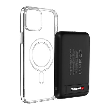 Swissten Coque Apple iPhone 12 et 12 Pro et Powerbank 5000 mAh Magsafe  Transparent