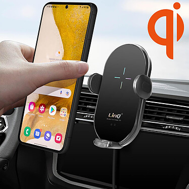 Avis LinQ Support Voiture pour Smartphone avec Chargeur Sans Fil Qi 15W et Connecteurs Magnétiques Lightning, Micro-USB, USB-C