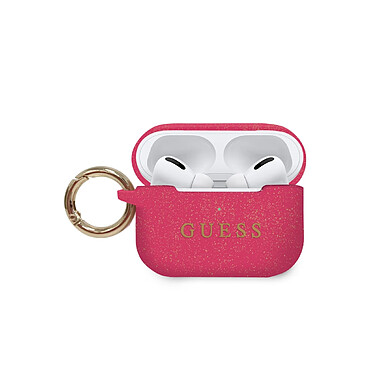 Guess Coque pour Airpods Pro Cover Ring en Silicone Rose