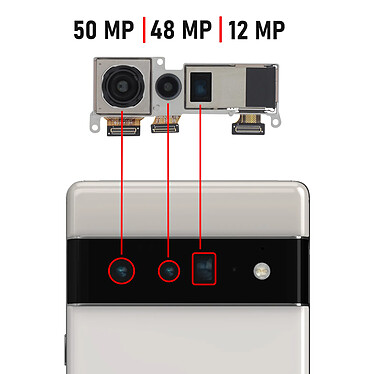 Avis Clappio Caméra Arrière pour Google Pixel 6 Pro 50MP + 12MP + 48MP Noir