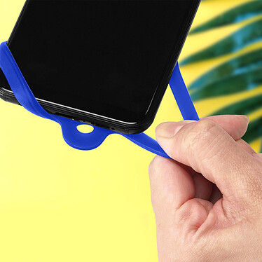 Avizar Cordon Smartphone avec Silicone Universel Extensible Réglable 90cm  bleu pas cher