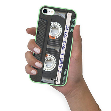 Evetane Coque iPhone 7/8/ iPhone SE 2020 Silicone Liquide Douce vert pâle Cassette pas cher