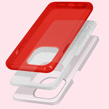 Avis Avizar Coque iPhone 14 Paillette Amovible Silicone Semi-rigide Rouge