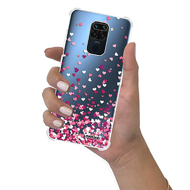 Evetane Coque Xiaomi Redmi Note 9 anti-choc souple angles renforcés transparente Motif Confettis De Coeur pas cher