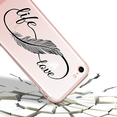 Acheter Evetane Coque iPhone 7/8/ iPhone SE 2020/ 2022 silicone transparente Motif Love Life ultra resistant