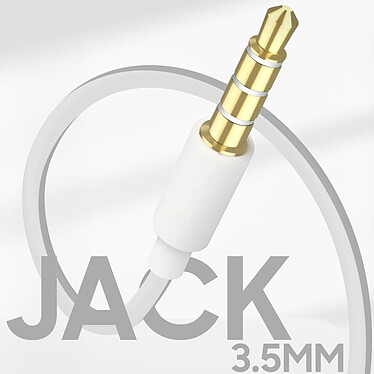 Écouteurs Filaires Jack 3.5mm Son Clair Micro et Télécommande Câble Plat Blanc pas cher