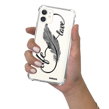 Evetane Coque iPhone 11 anti-choc souple angles renforcés transparente Motif Love Life pas cher