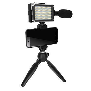 Puluz Pack Vlog avec Trépied Pliable, Micro, Projecteur LED