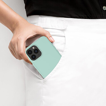 Avizar Coque iPhone 13 Pro Max Silicone Semi-rigide Finition Soft-touch vert opaline pas cher